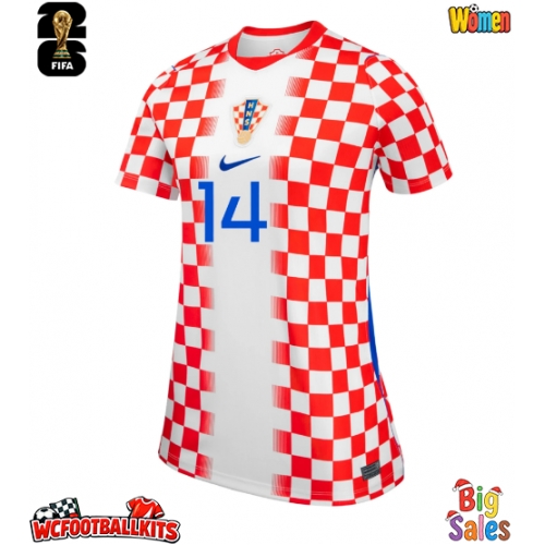 Croatia Ivan Perisic #14 Replica Home Stadium Shirt for Women World Cup 2026 Short Sleeve